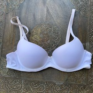 pink victoria’s secret 34A underwire white bra